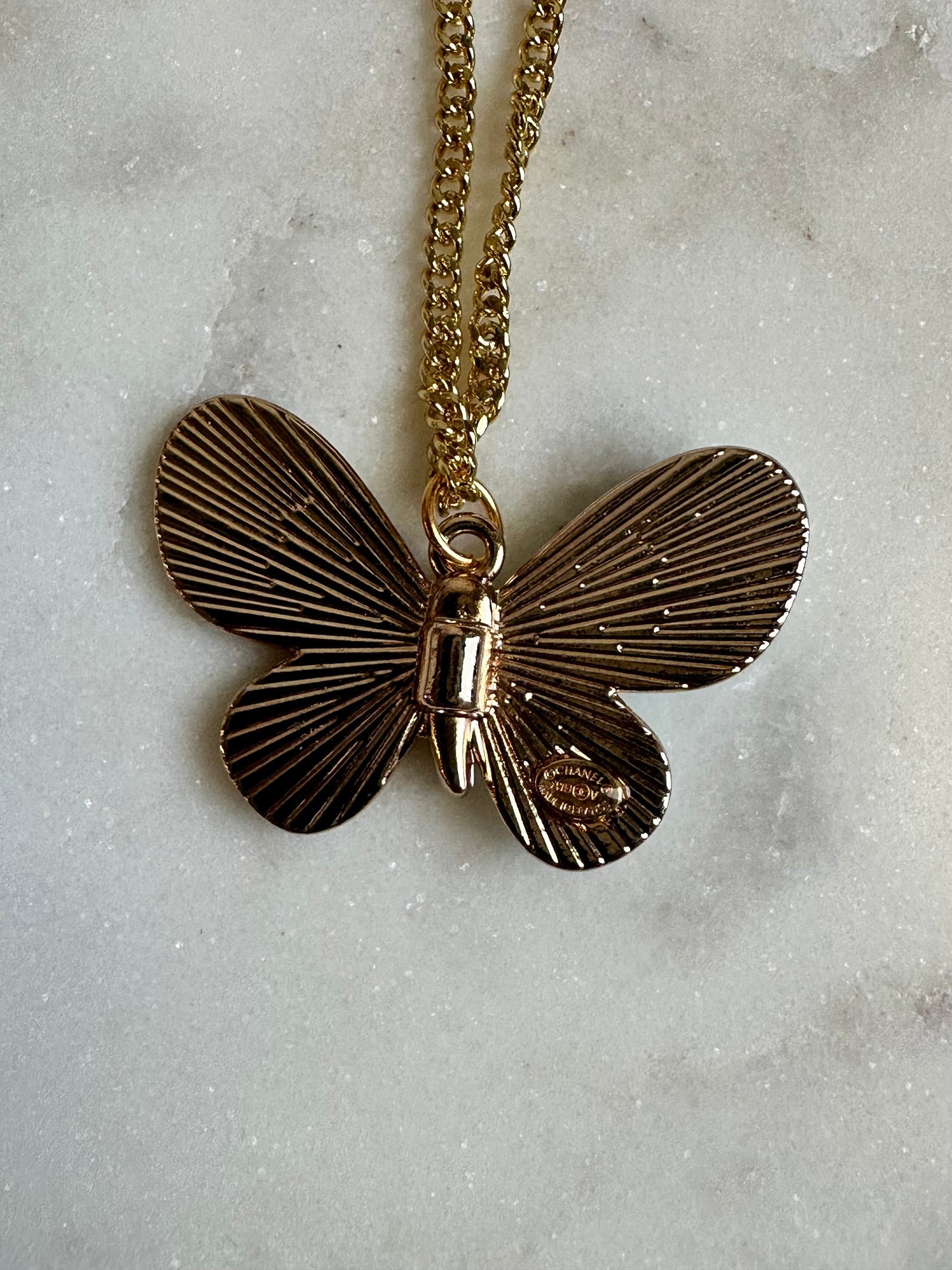 CC blue butterfly necklace