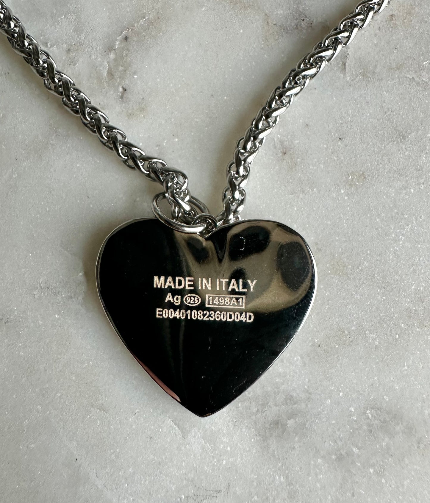 Prada white heart necklace