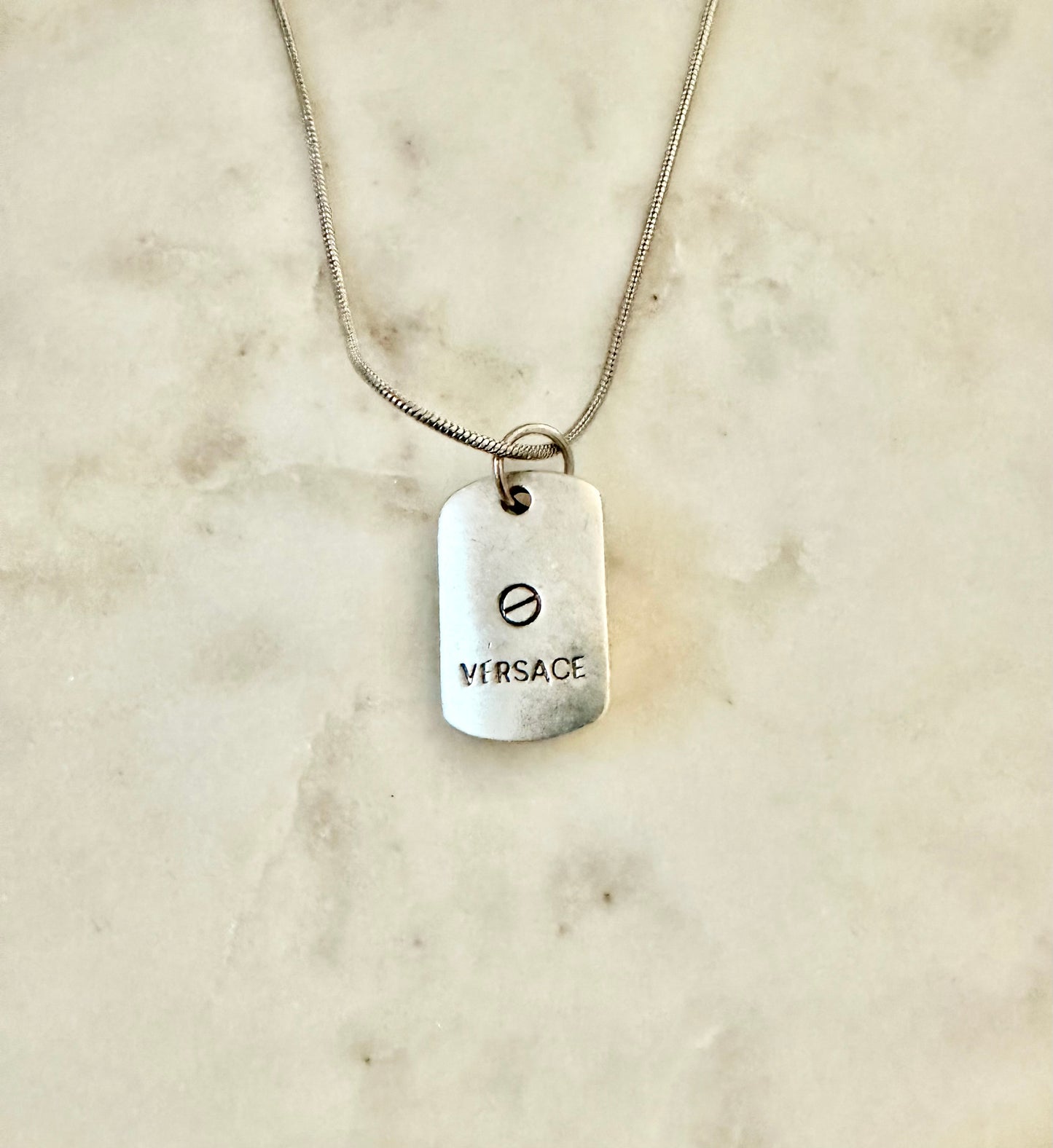 Versace Dog tag necklace