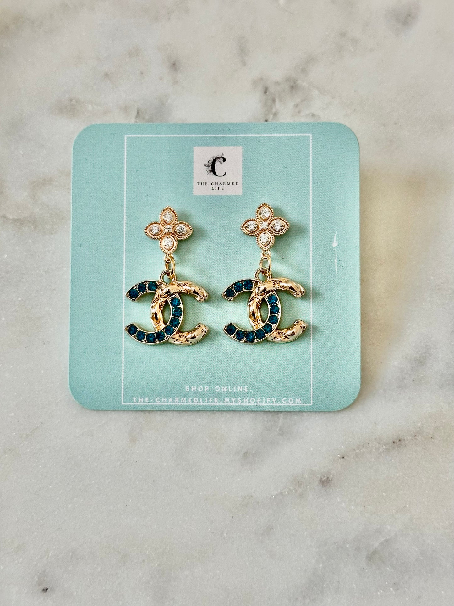 CC teal earrings