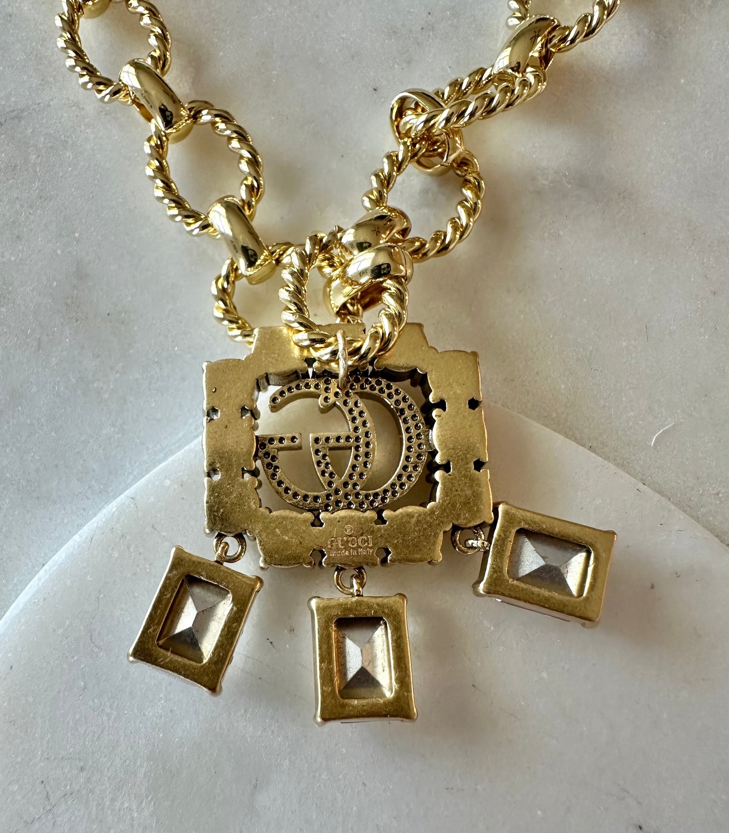 Gucci rhinestone necklace 18”