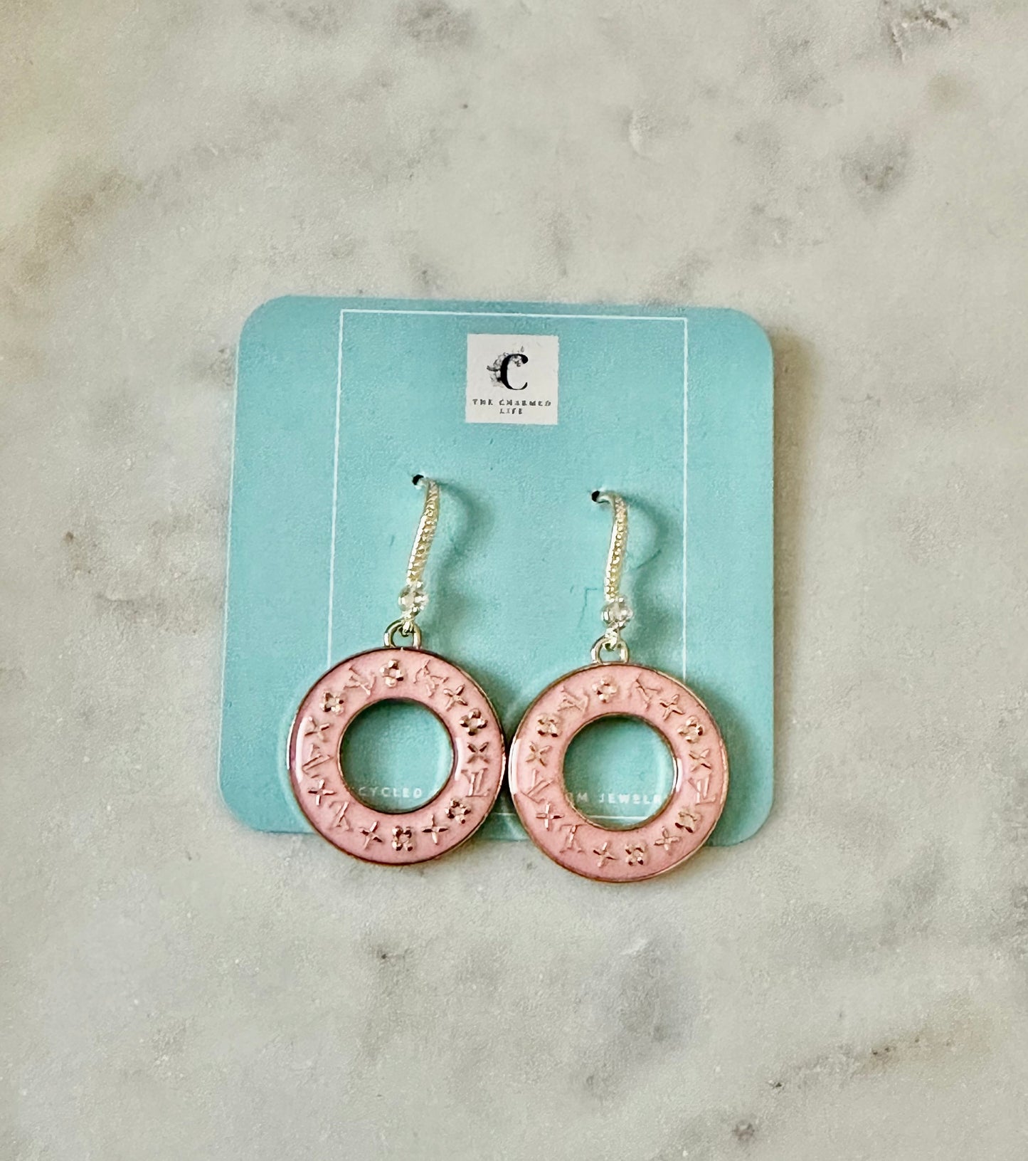 LV pink donut earrings