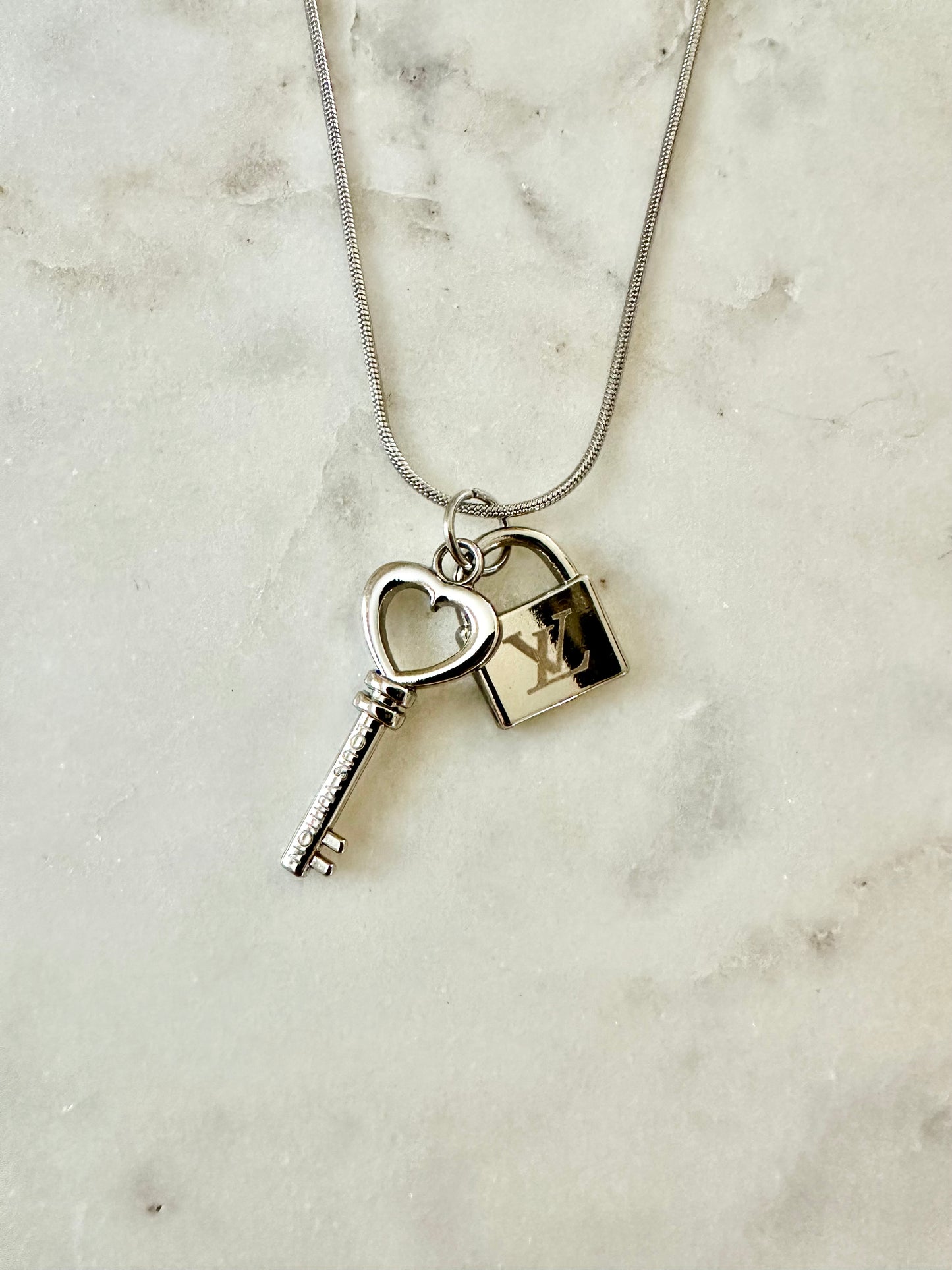 LV lock and key necklace