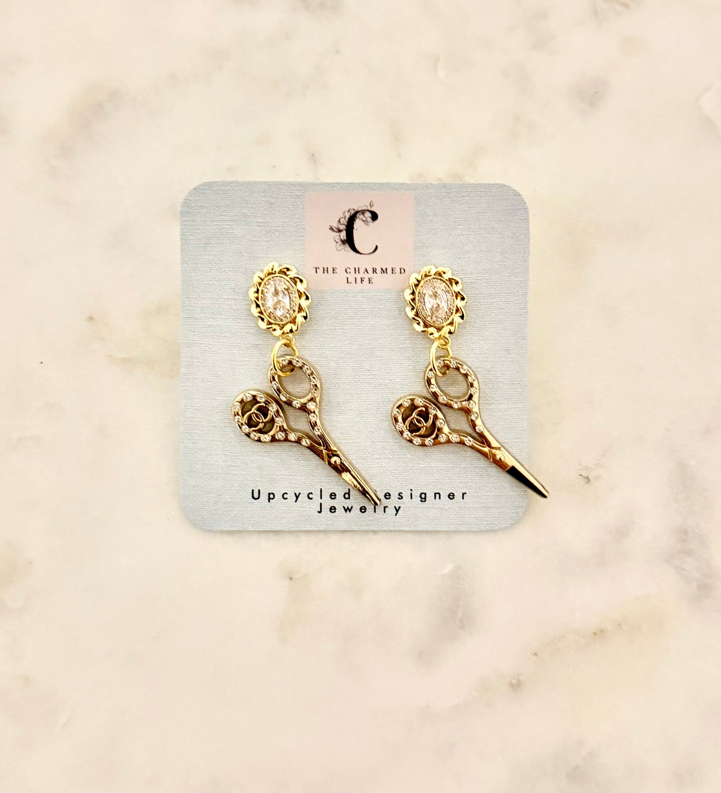 CC scissors earrings