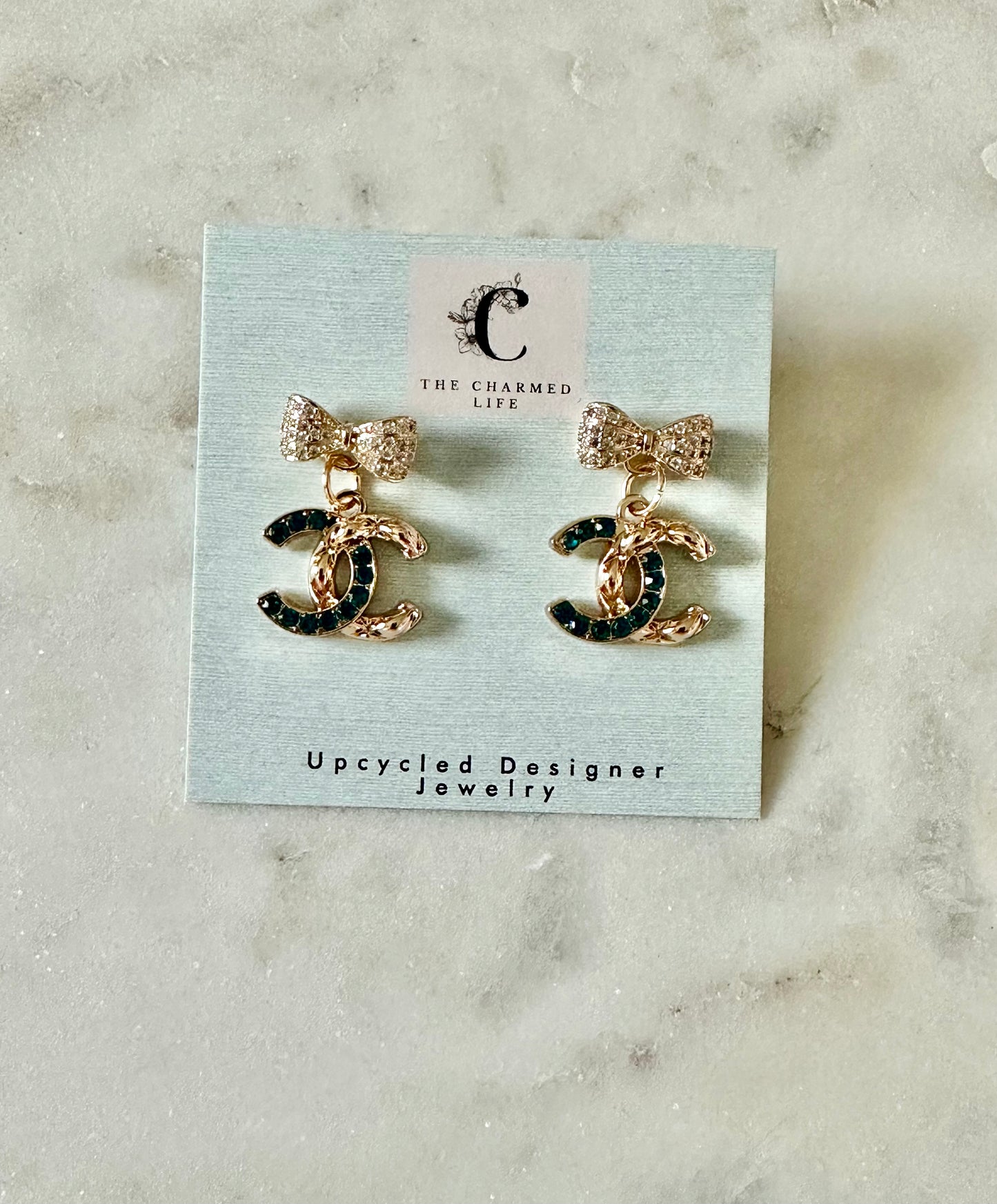 CC turquoise bow earrings
