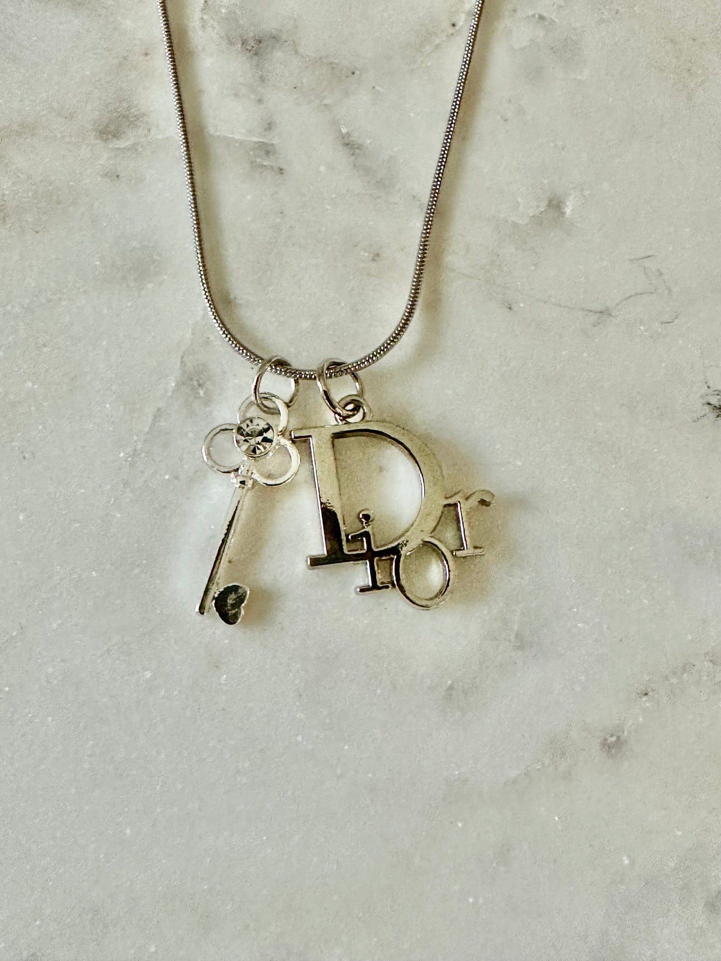 Dior Silvertone necklace