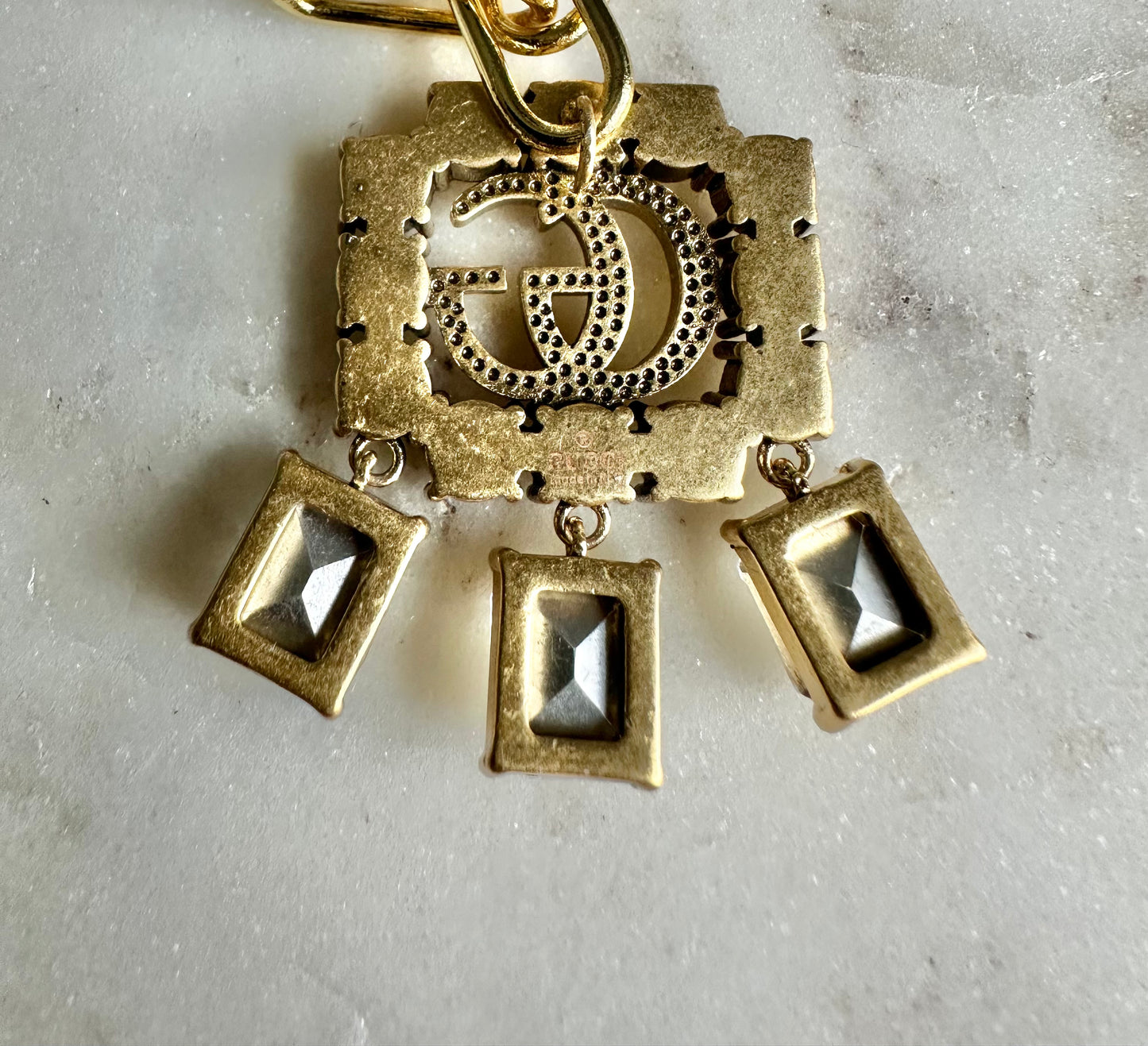 Gucci dangle rhinestone necklace