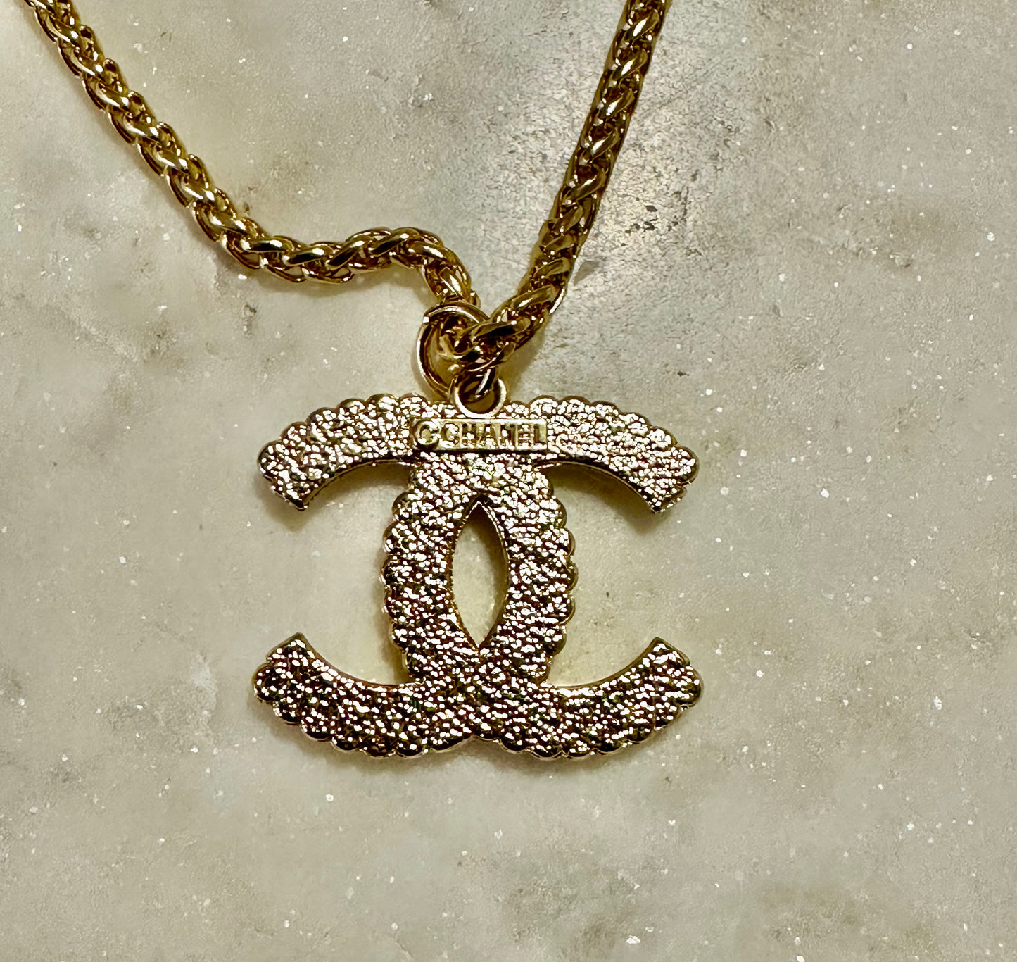 CC pearl and rhinestone necklace