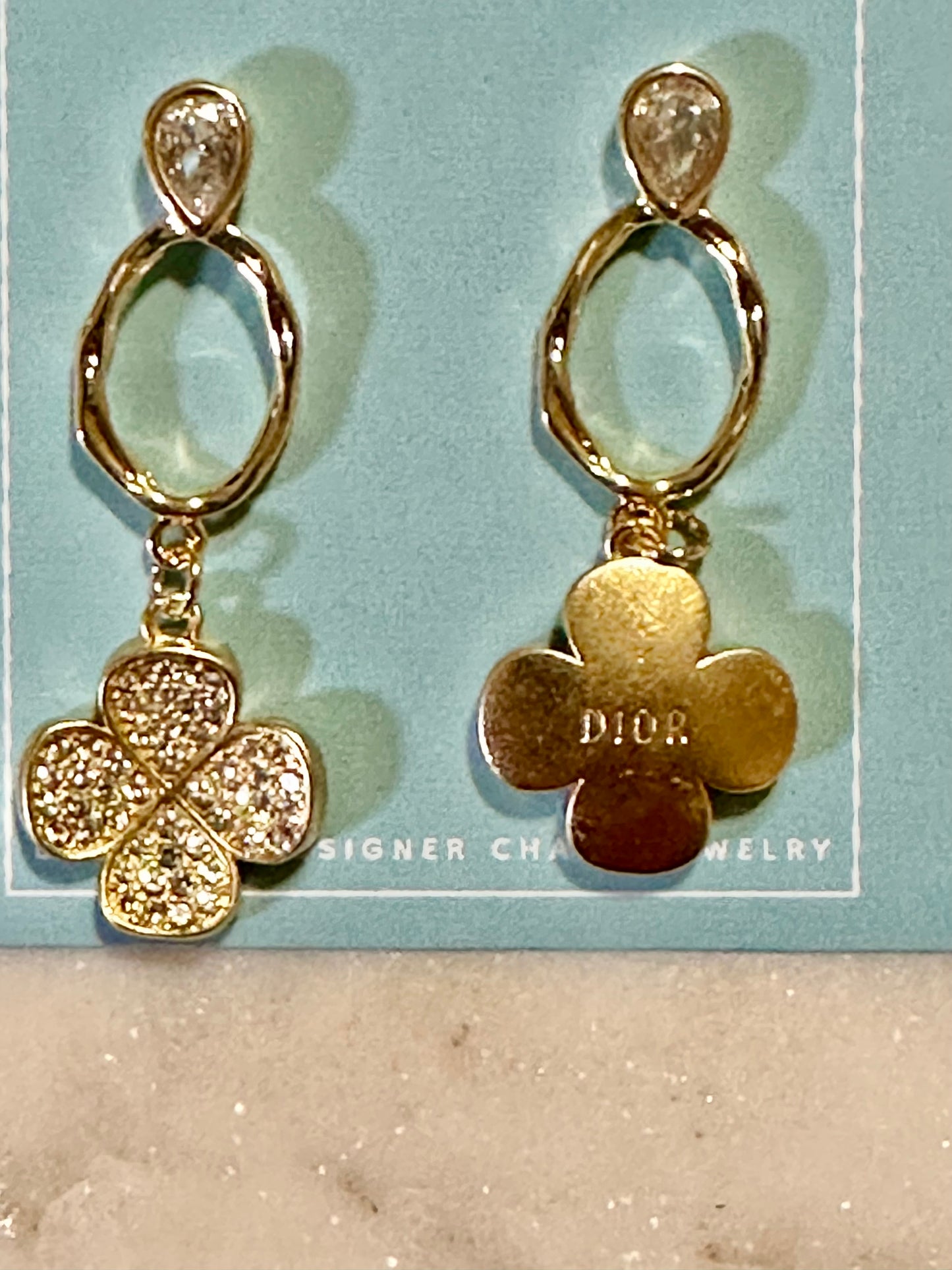 Dior clover earrings