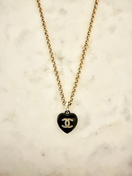 CC black heart necklace
