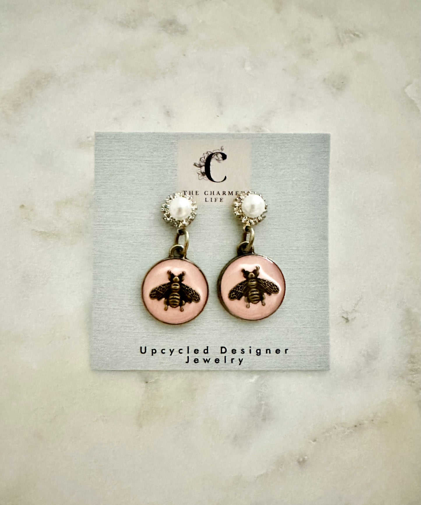 Gucci pink bee earrings