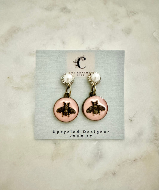 Gucci pink bee earrings