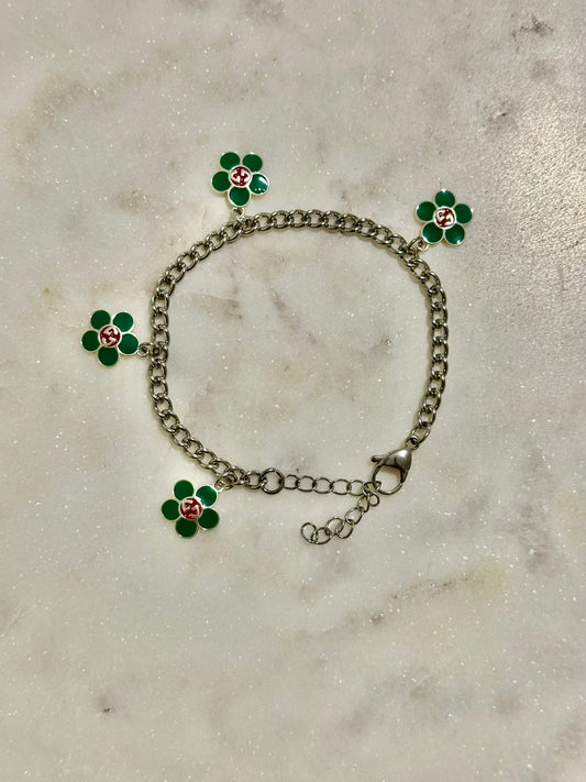 Gucci green flower bracelet