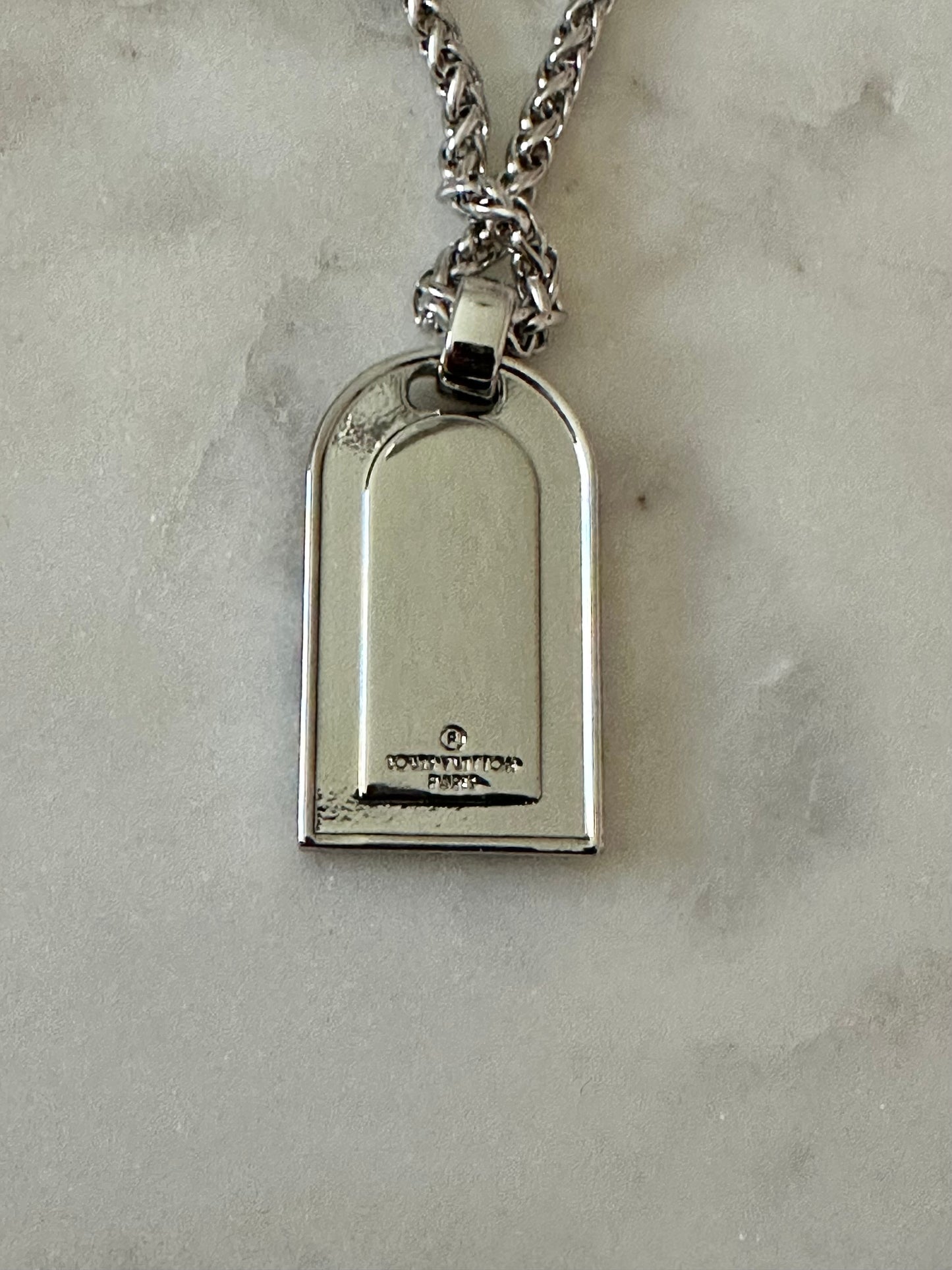 LV dog tag necklace