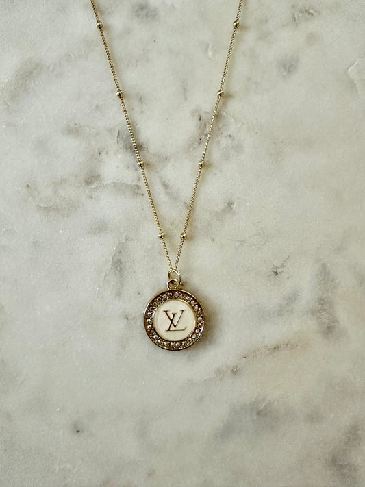LV iridescent medallion necklace