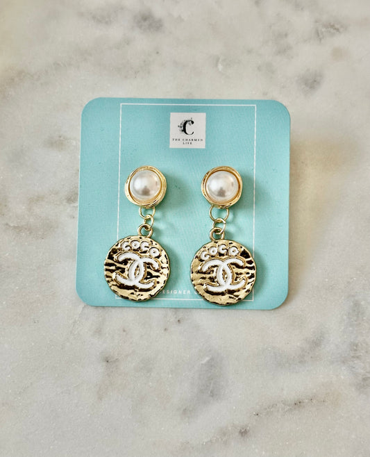 CC Coco faux pearl earrings