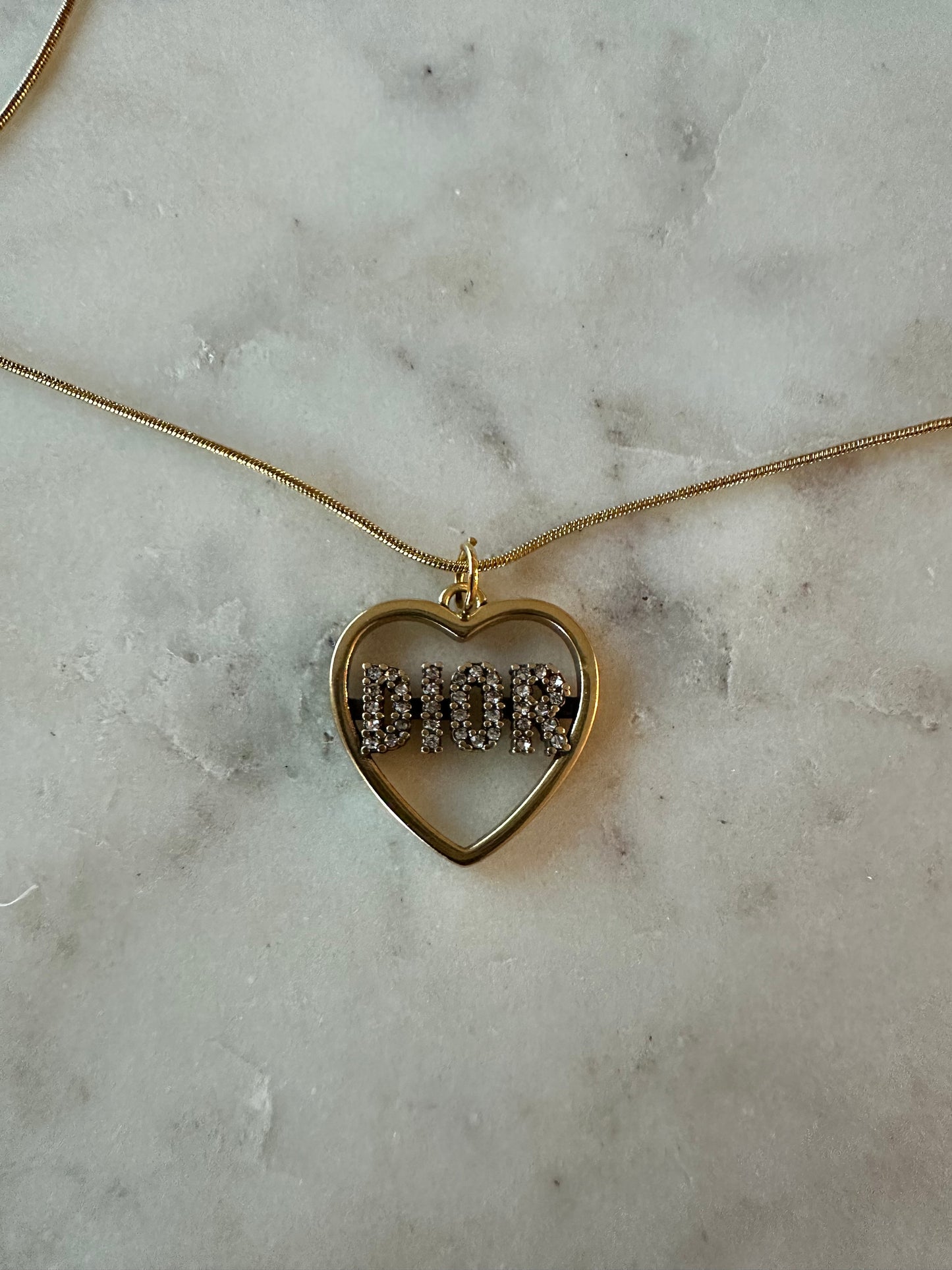 Dior heart necklace 16”