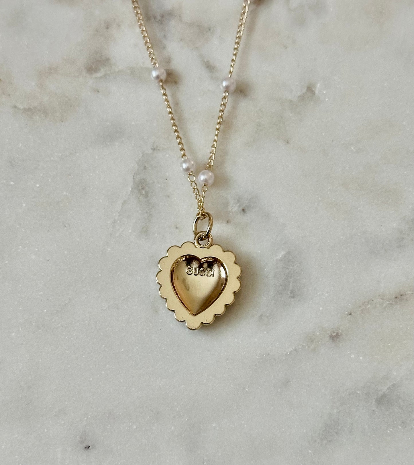 Gucci Pearl Heart necklace
