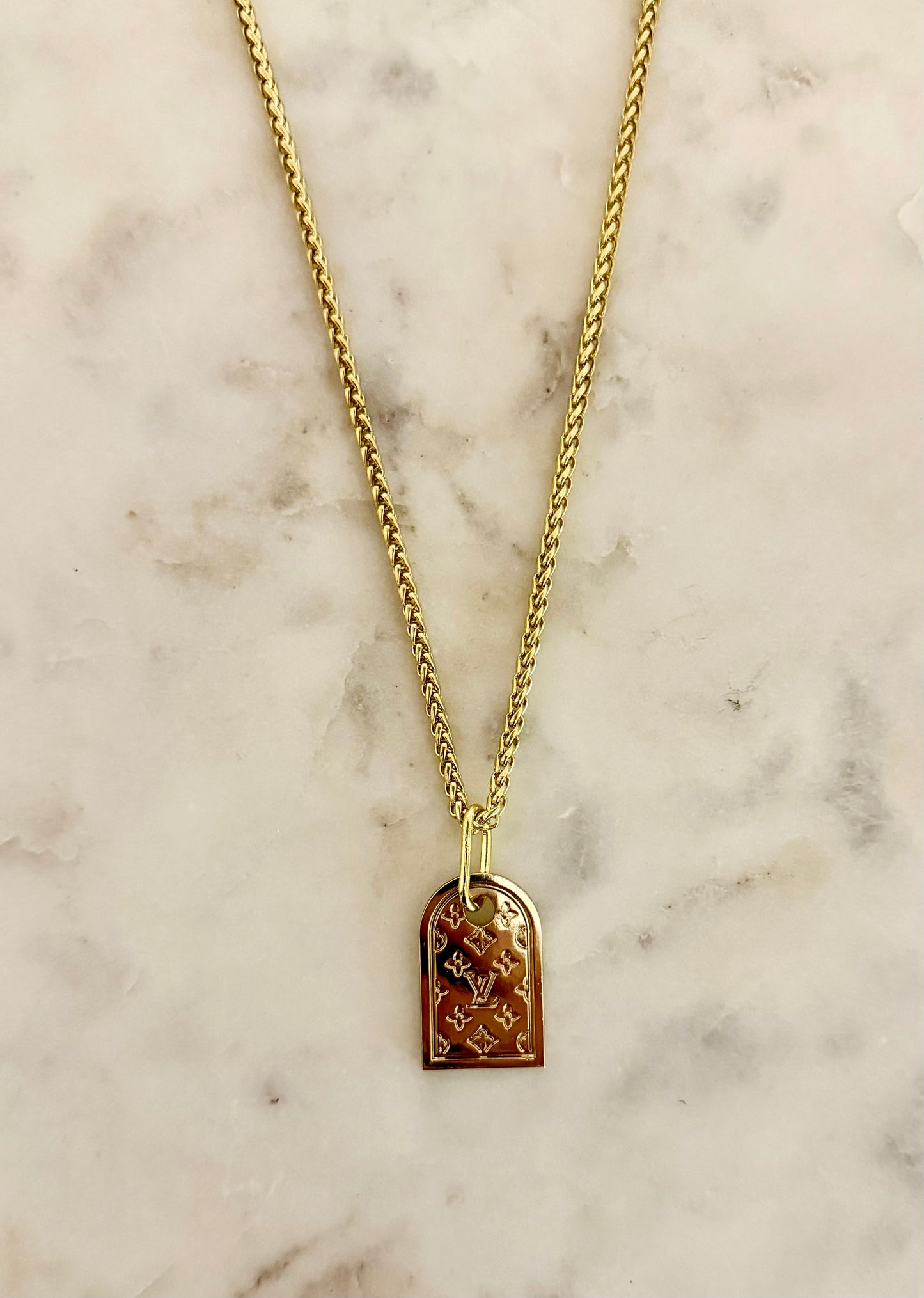 LV dog tag necklace