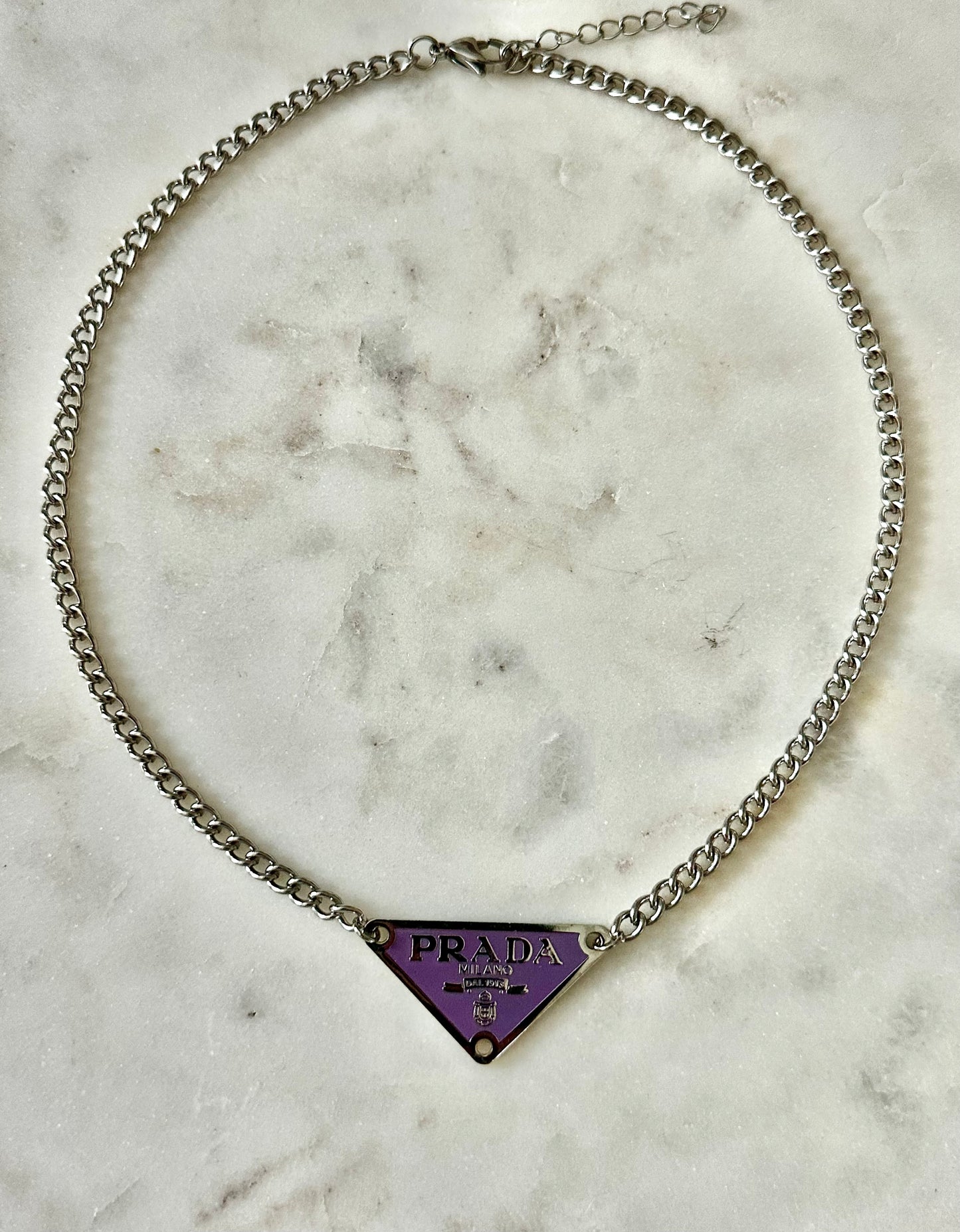 Prada Purple silver-tone necklace