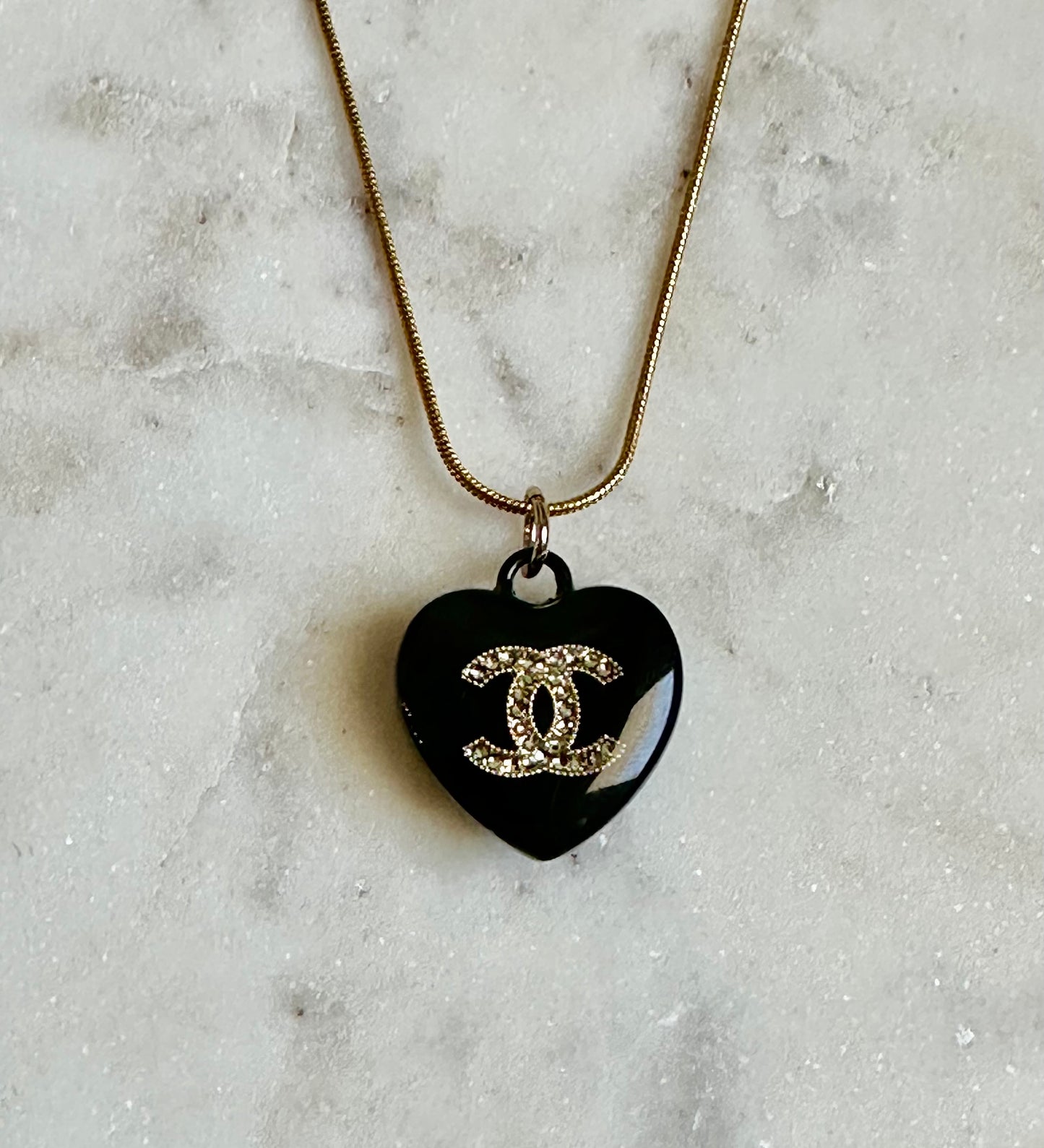 CC black heart necklace