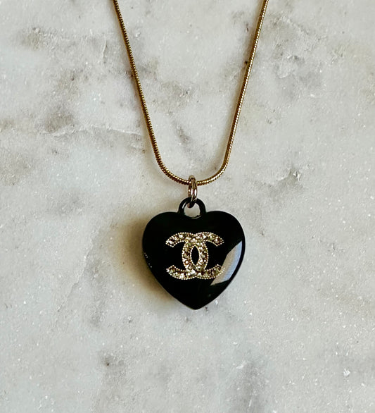 CC black heart necklace