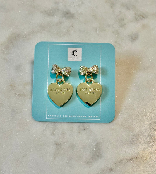 Balenciaga heart bow earrings