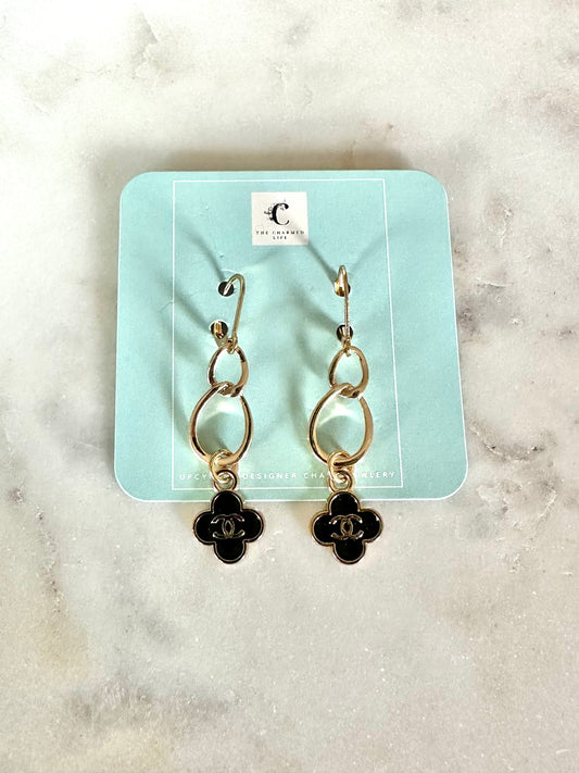 CC black clover pendant earrings