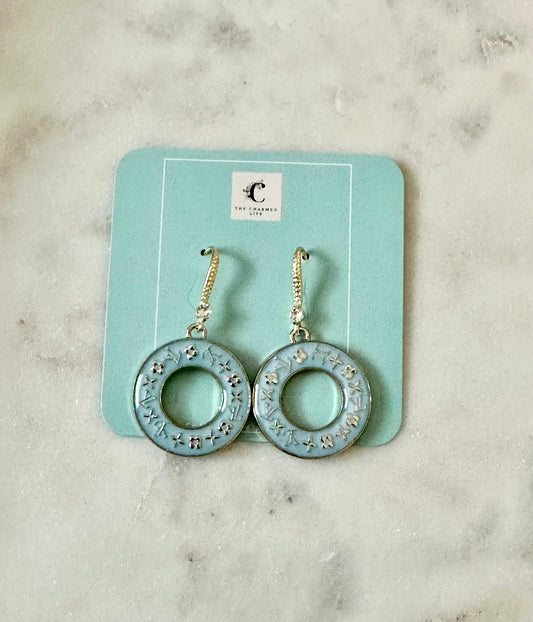 LV light blue donut earrings