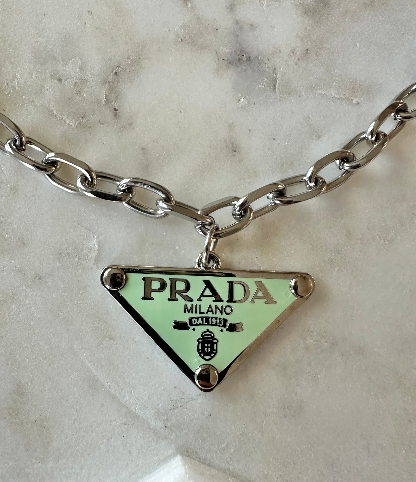 Prada mint necklace 16”
