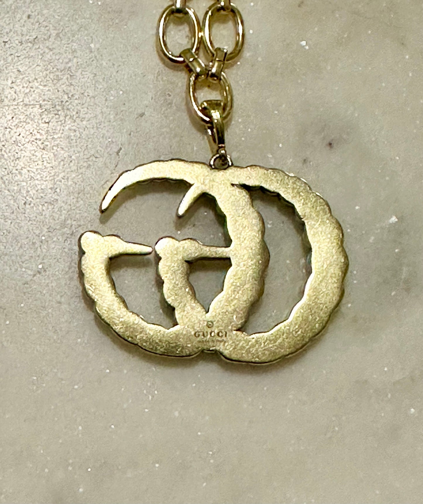 Gucci large medallion rhinestone necklace