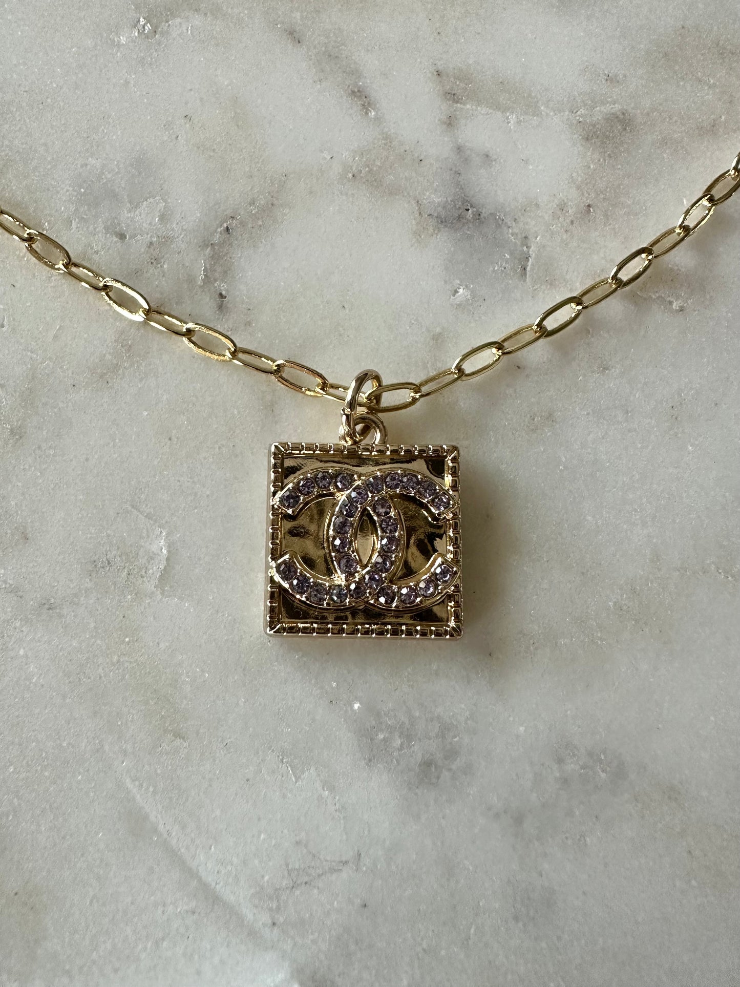CC square lavender necklace 16”