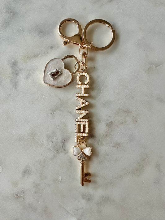 Chanel pearl keychain