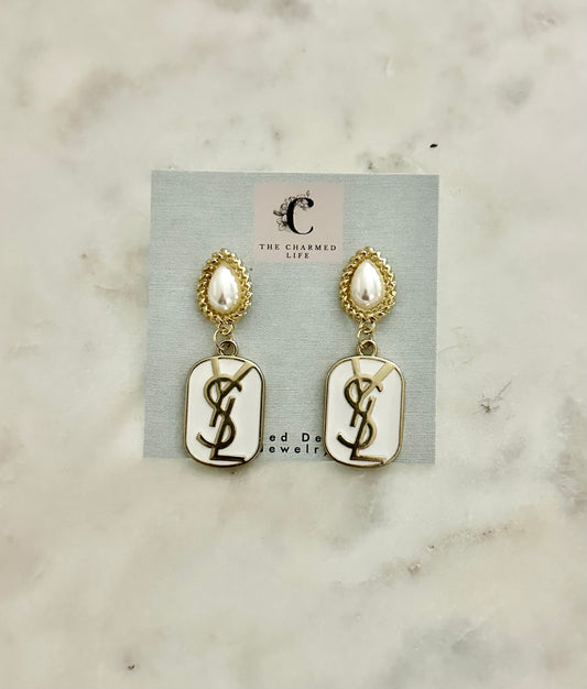 YSL faux pearl earrings