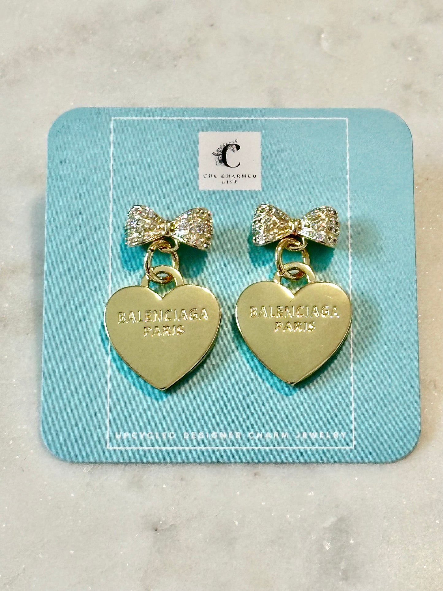 Balenciaga heart bow earrings
