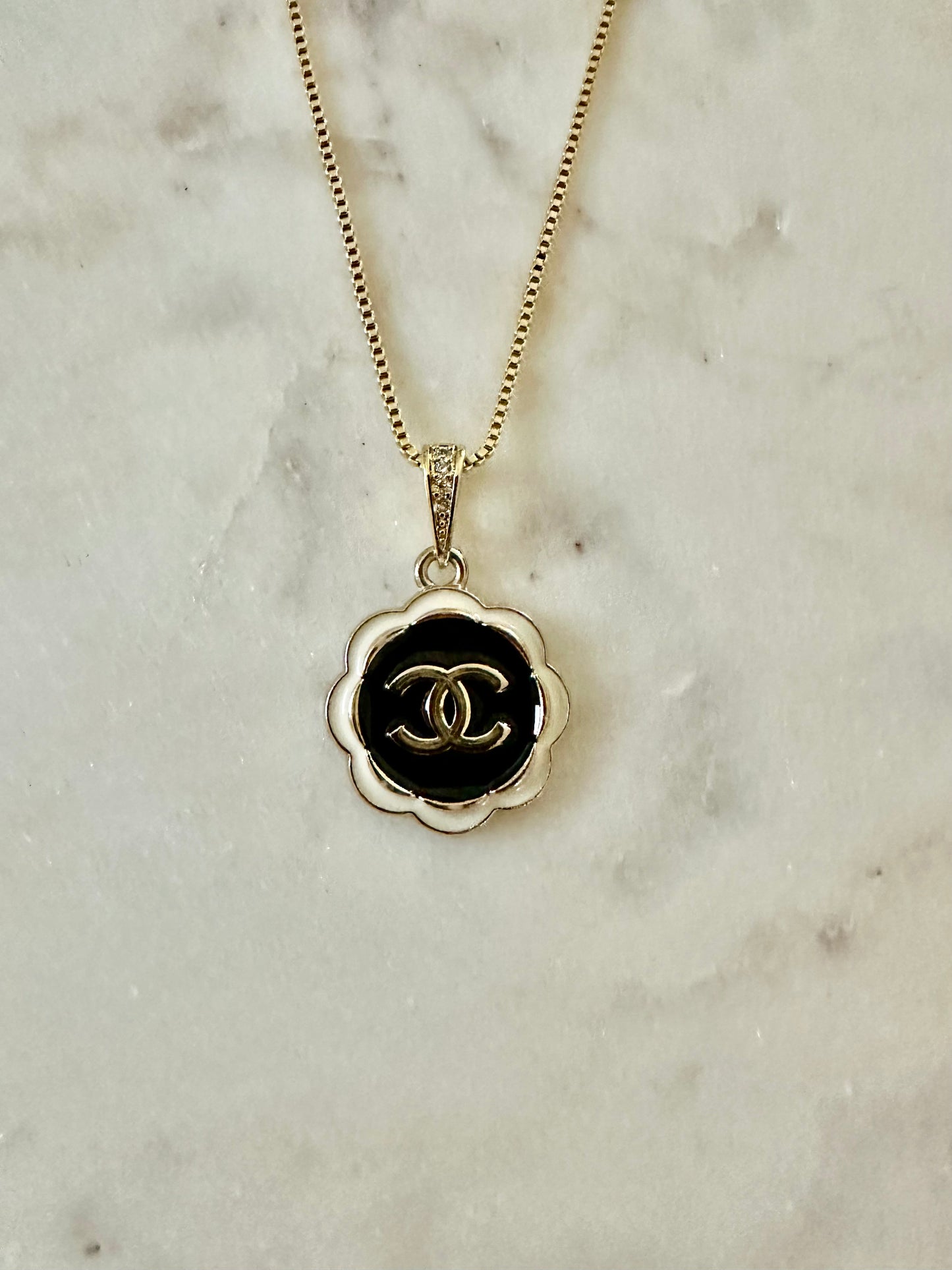 CC camelia flower necklace