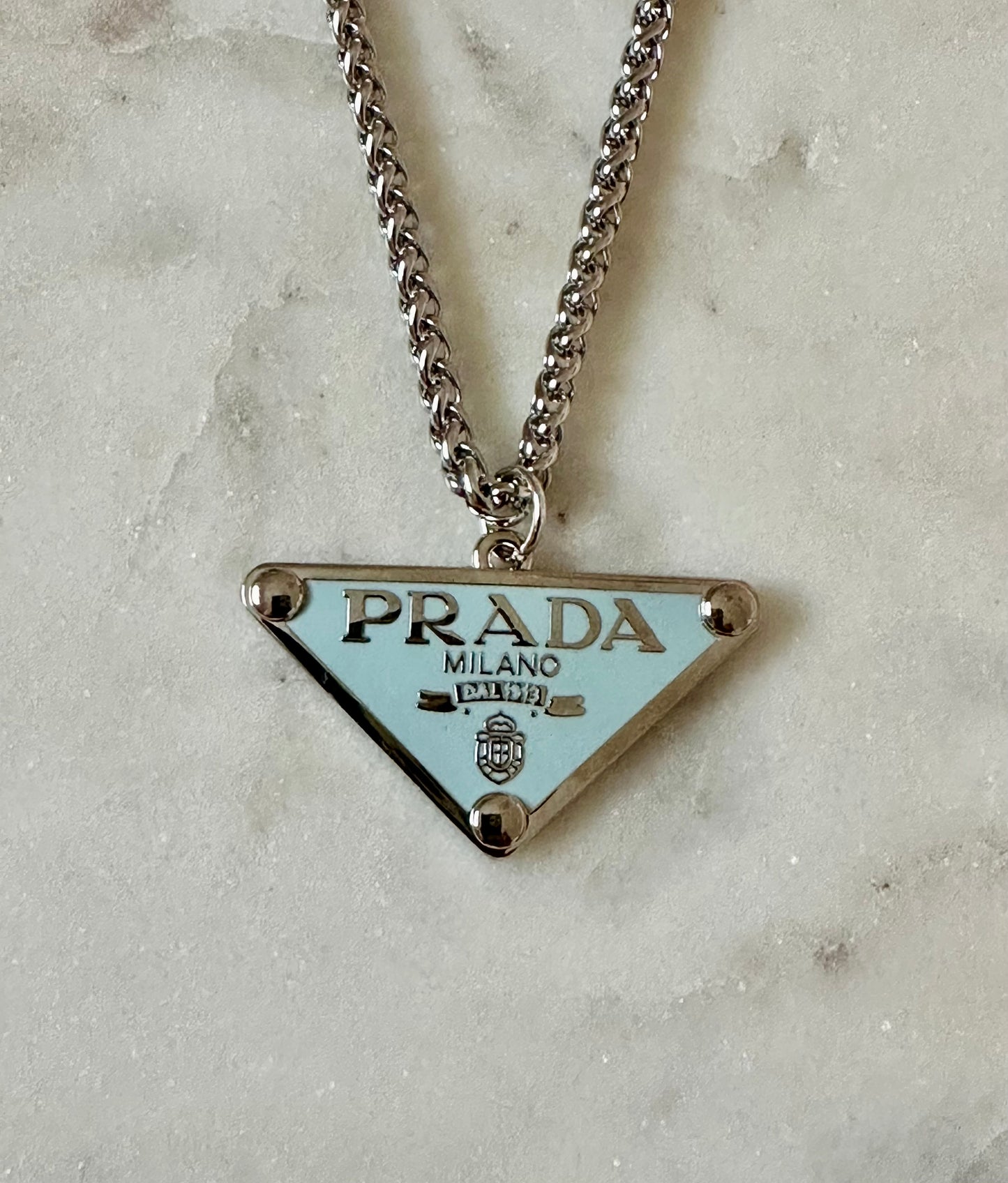 Prada light blue necklace