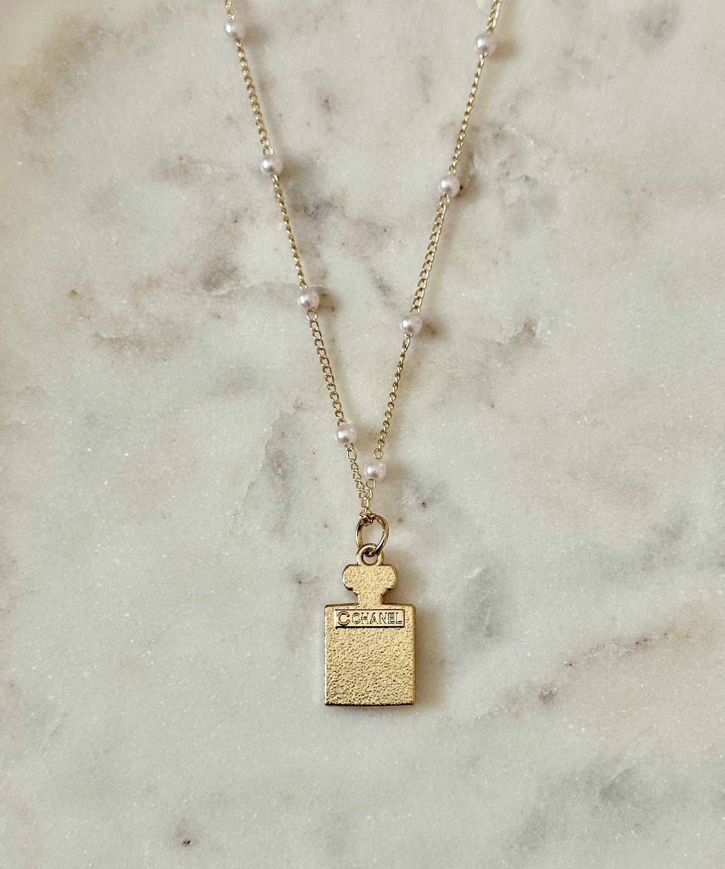 CC Perfume/Pearl bottle necklace