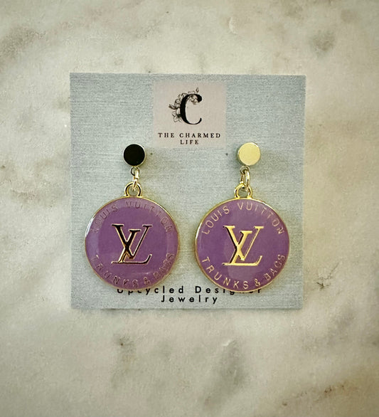 LV Purple trunks&bag earrings