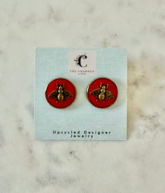 Gucci large red bee earrings