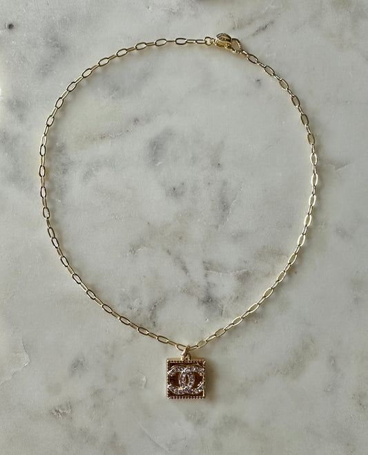 CC square lavender necklace 16”