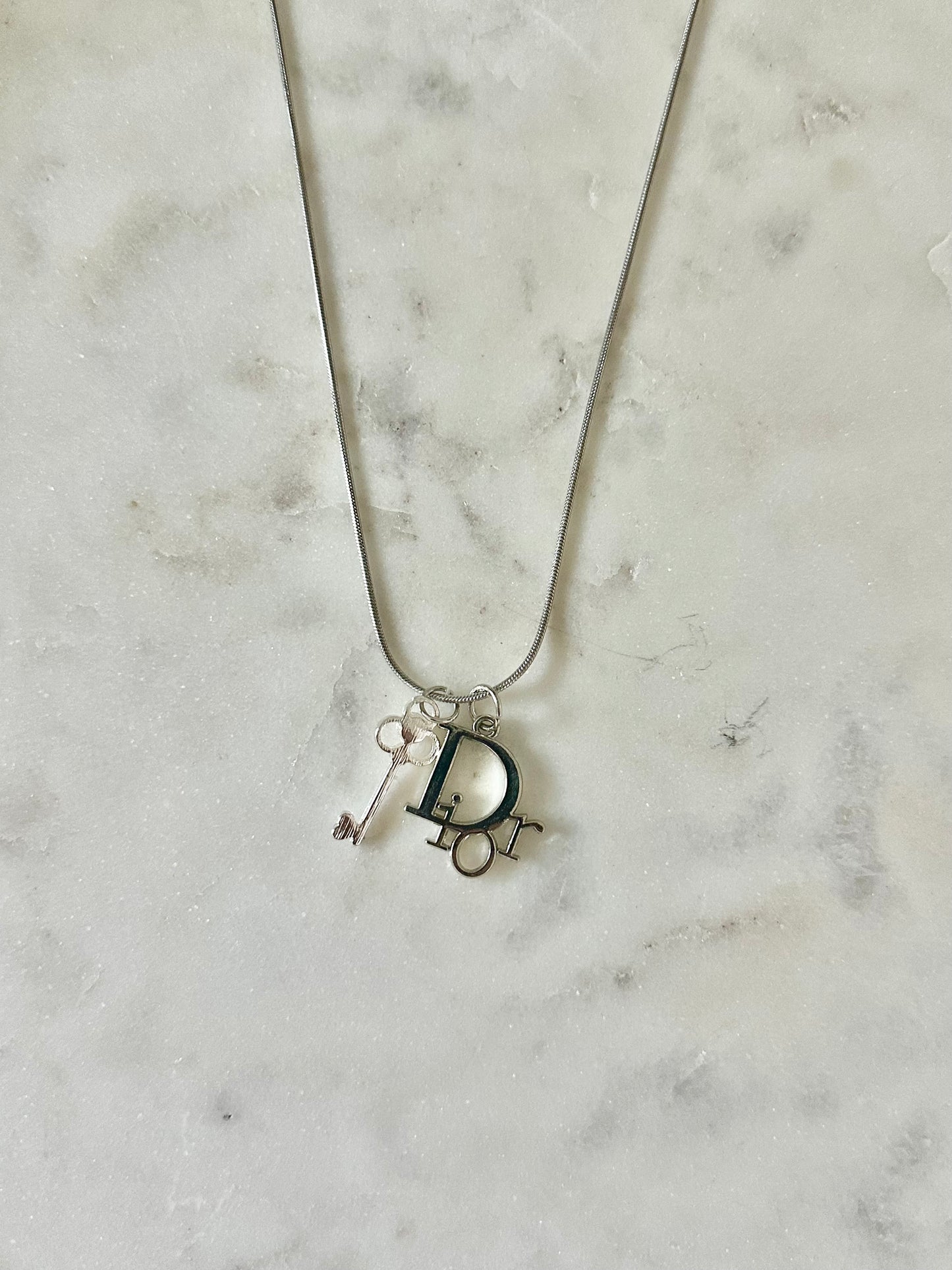 Dior Silvertone necklace