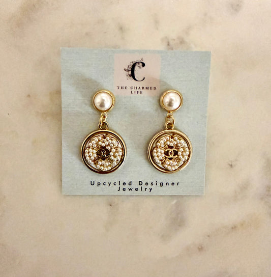 CC pearl earrings