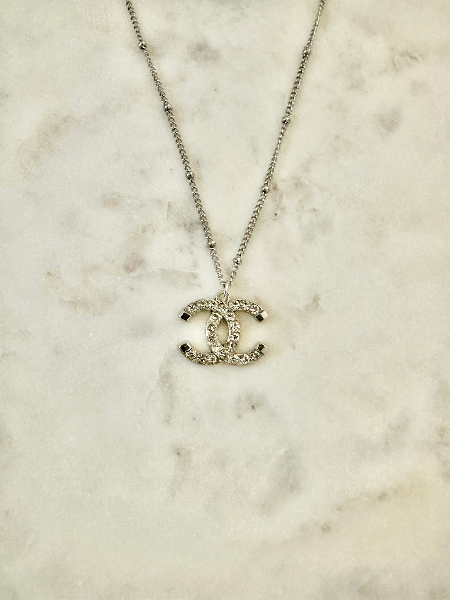CC Rhinestone w/bead necklace