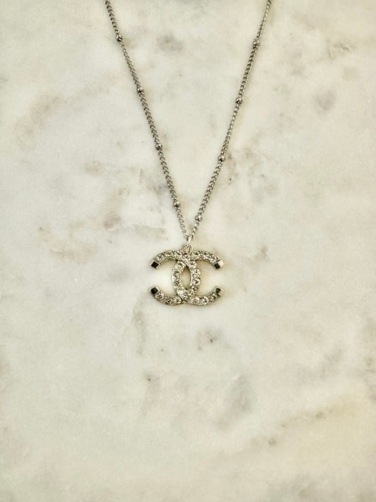 CC Rhinestone w/bead necklace