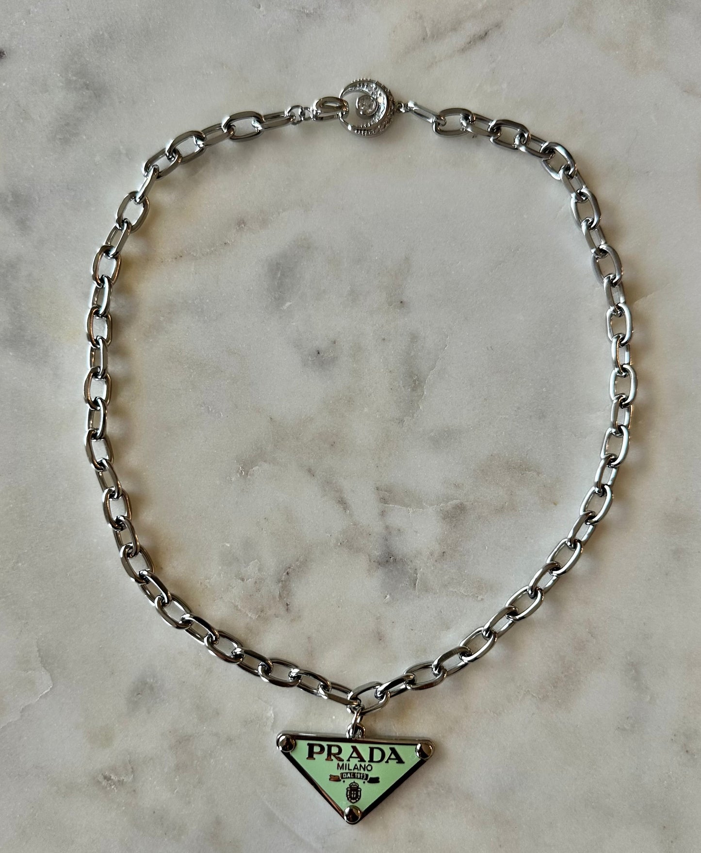 Prada mint necklace 16”
