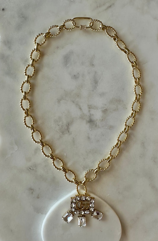 Gucci rhinestone necklace 18”
