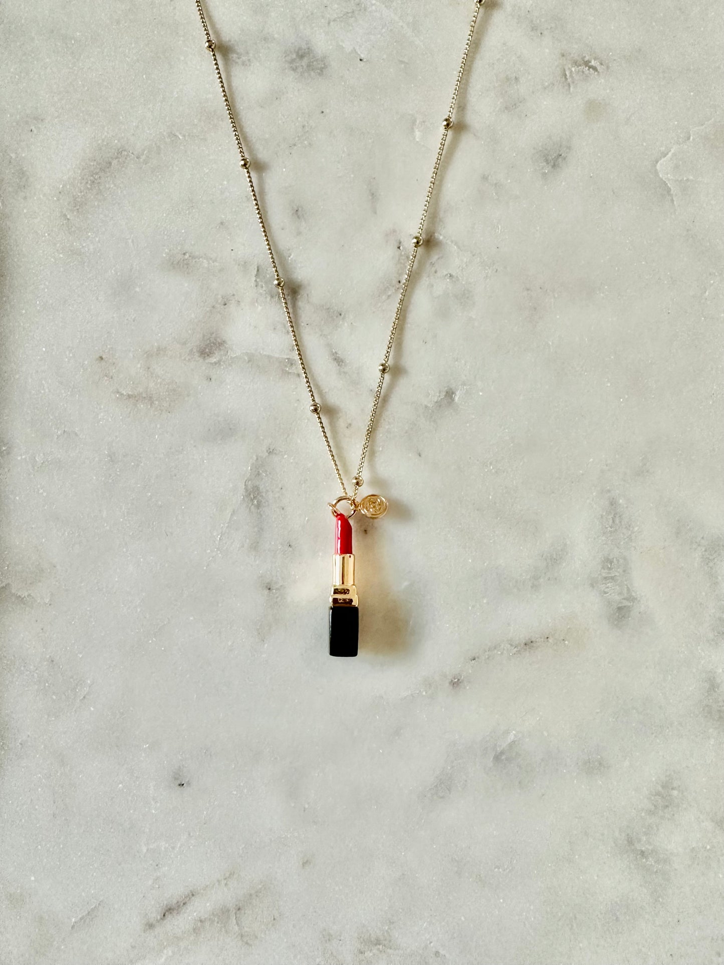 Coco Rouge lipstick necklace