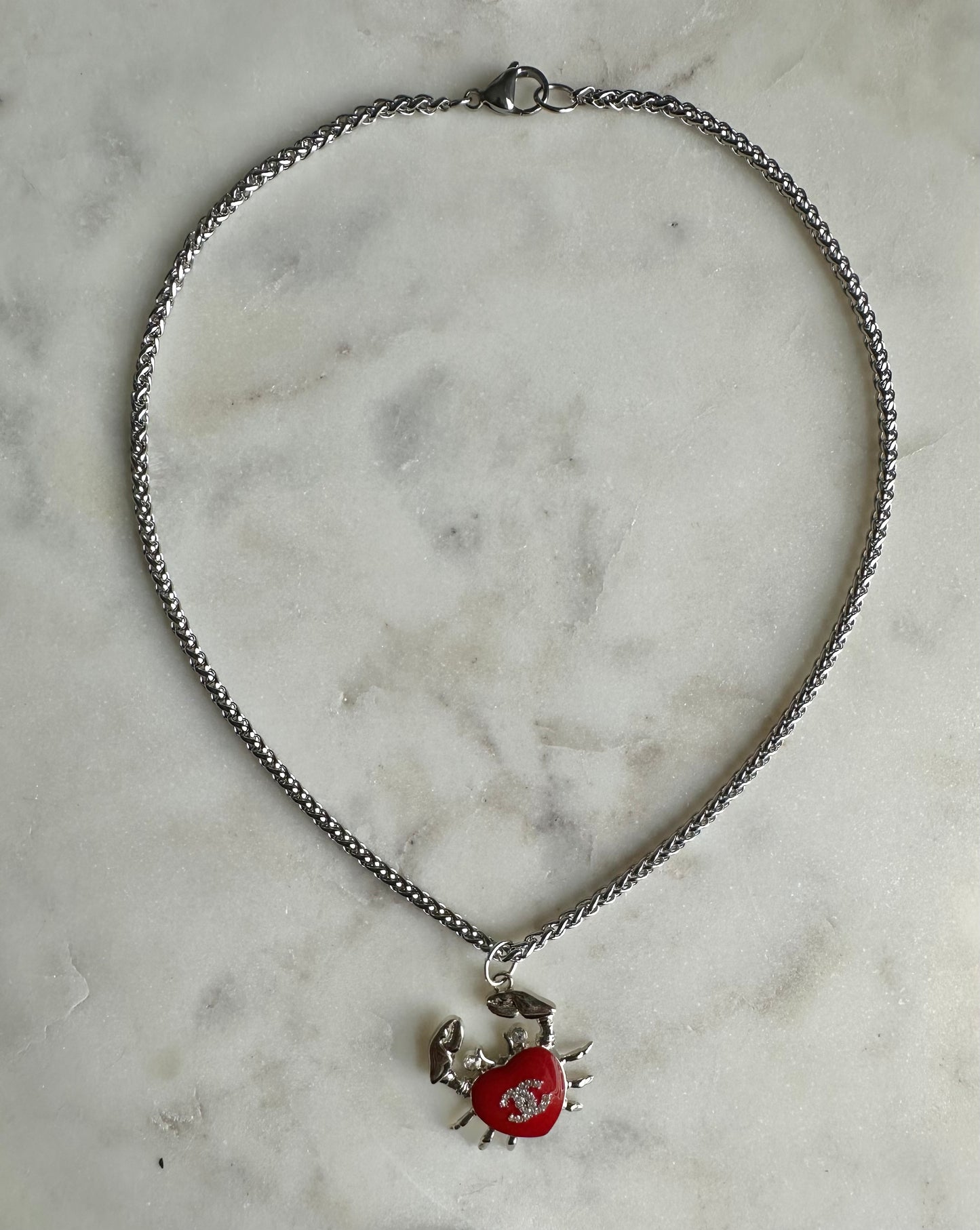 CC red crab necklace