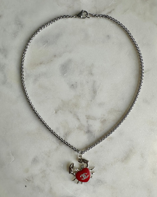 CC red crab necklace